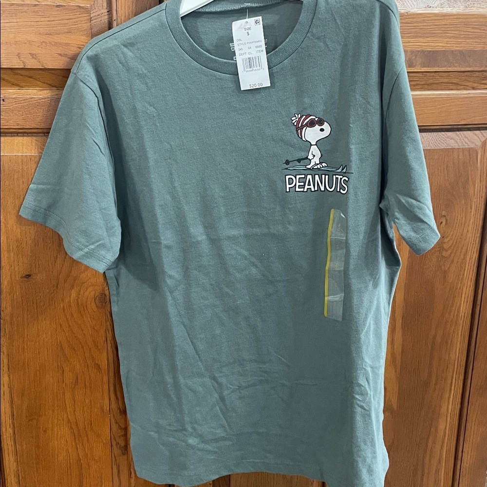Peanuts kids Sz. S Snoopy Graphic Tee - Sage Green Aspen NWT